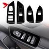 For Subaru Forester 2025 Car Interior Accessories Window Switch Cover Decor Trim Carbon Fiber Style Accessories Black Chrome 4PC