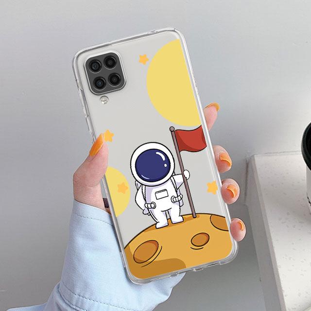 

Чехол для Samsung Galaxy A52 A12 A51 A71 A32 A21s A22 A53 A23 A13 A03 A02 A41 A33 A11 A72 Phone Cove Cartoon Astronaut Planet Samsung A20e