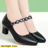 Scarpe da Donna alla Moda in Pelle, Tacco Chunky, Tacchi Alti Versatili, Scarpe Leggere e Comode in Pelle Morbida