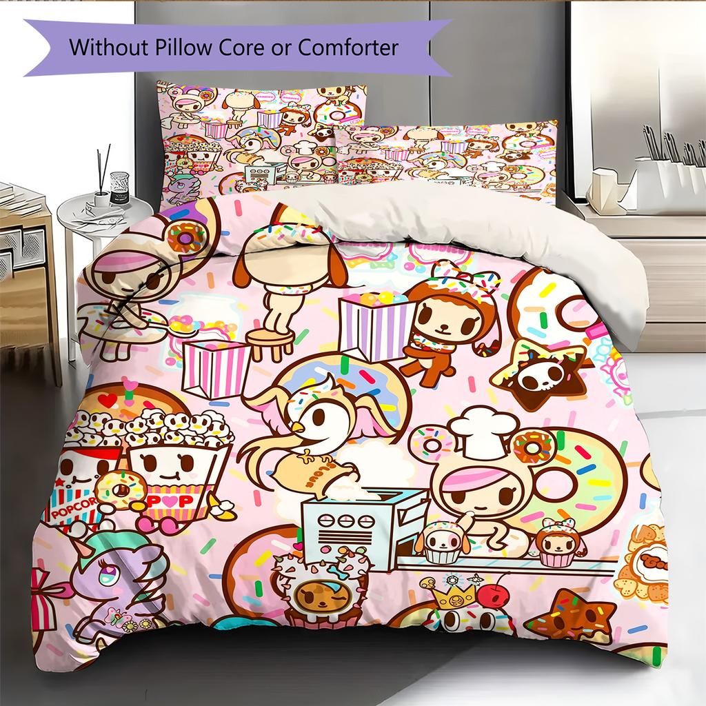 Tokidoki  Pattern Bedding Quilt Set  Home Decoration  Gift (1 * duvet cover + 2 * pillowcase  without core)