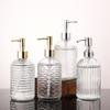 New Shower Gel Bottle Transparent Glass Cosmetic Lotion Refill Bottle Press Disinfectant Bottle 400ml Storage Supplies