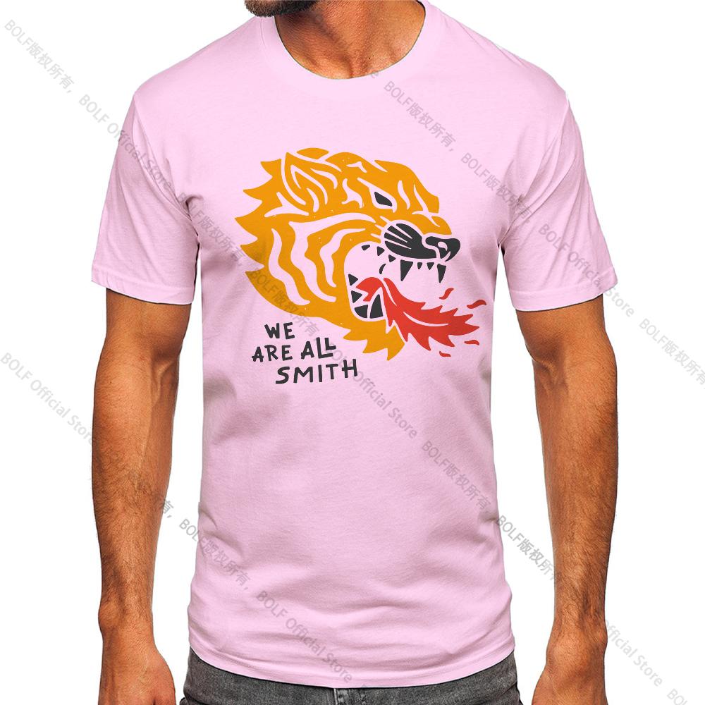 Men's We Are All Smith Tiger Vintage T-shirt Sport 100% Cotton Print Oversized Tees for Men Women Sportswear Tops