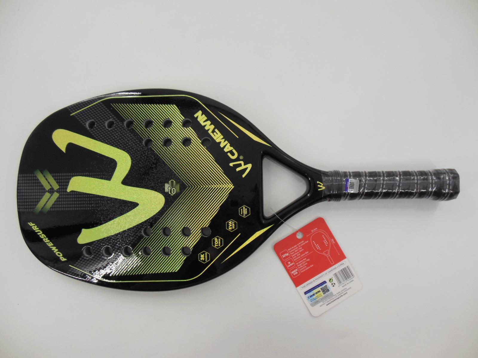

Kaiwei Camewin 4006 3K Carbon Beach Tennis Paddle - High-Quality Racquet жёлтый