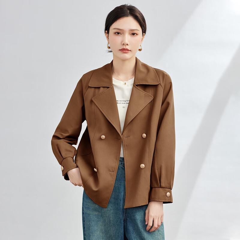 TERRE BLEUE Women's Stylish Loose Trench Coat