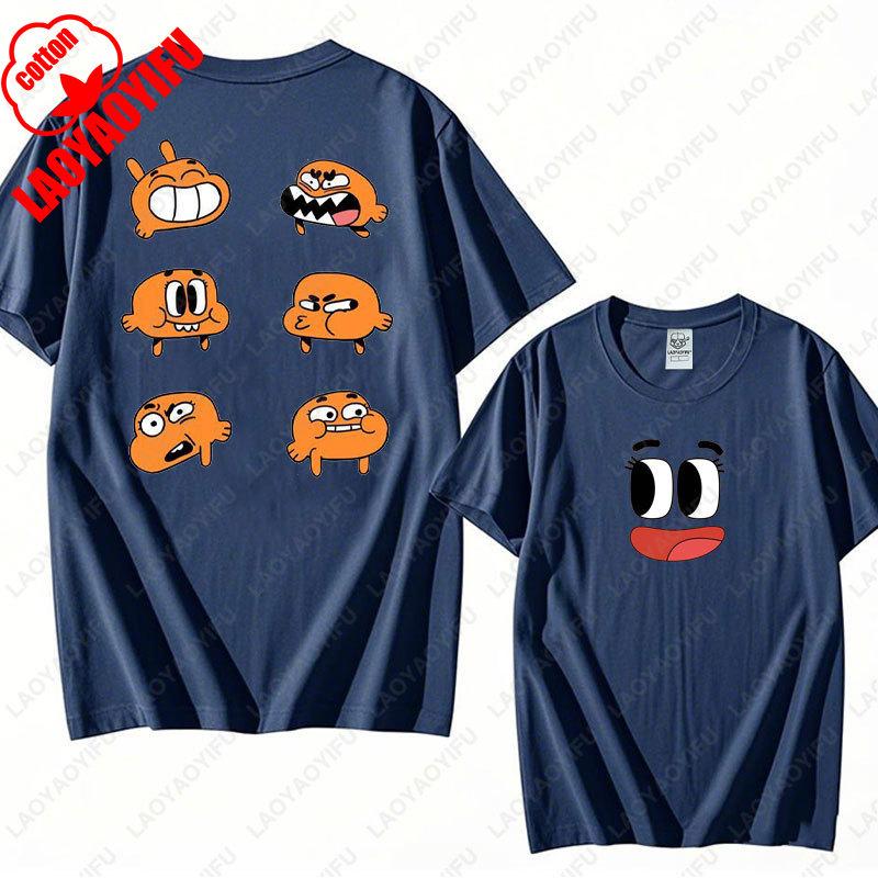 Animace Kreslený Gumball a Darwin Potisk Tričko Úžasný Svět Gumballa Tričko Nové Léto 2025 Kawaii Muž Žena Bavlněná Trička