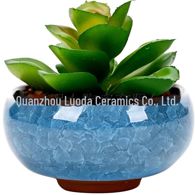 Mini ice Crack keramický sukulentní hrnec