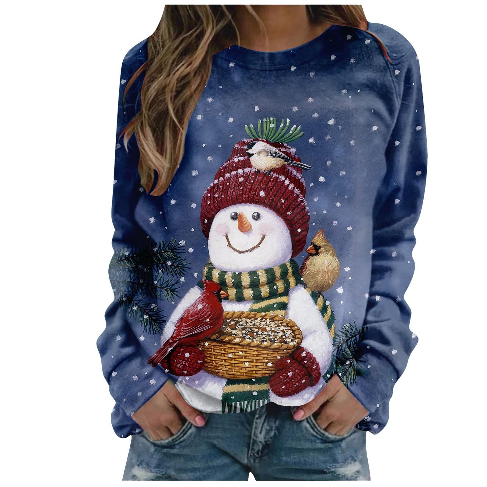 

Christmas Jumper Women s Sweatshirt O-Neck Long Sleeve Casual Christmas Sweat Tops M