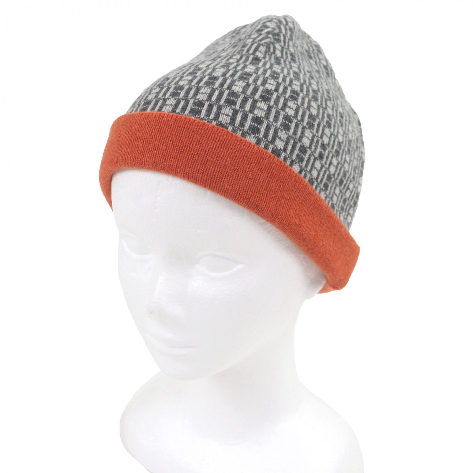 Great HERMES Knit cap Margiela-era H logo all-over beanie gray mens Used
