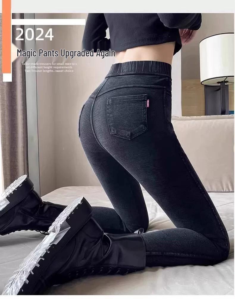 2025 Plus Size Velvet Thermal Leggings for Women - Winter Slimming Thickened Cotton Skinny Pants (Up to 200 Jin)
