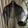 Lightweight Embroidery Edge Sheer Mesh Scarf Floral Wrap Scarf  Wedding