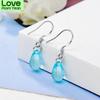 Literary Blue Crystal Water Drop Earrings For Women 925 Sterling Silver Earrings Boucle D 'Oreille S -E666
