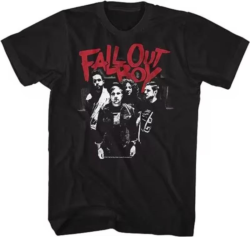 Autumn Boys Disband Boys Rock Top Casual Loose Print Short Sleeved Retro High Street Summer Classic Tshirt