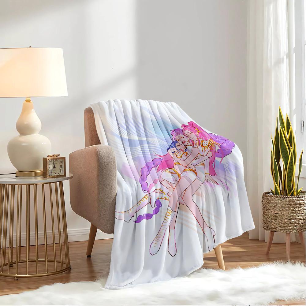 K-POP Anime Girls Group Four Seasons Soft Warm Blanket All-Season Thick Knit Polyester Bedspread for Bed, Camping, Travel Perfect Gift