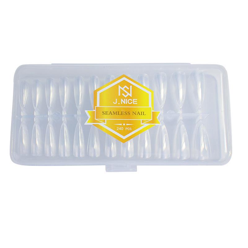 Dual-Use Seamless Transparent Frosted Nail Tips - Extendable Flat/Arc Design