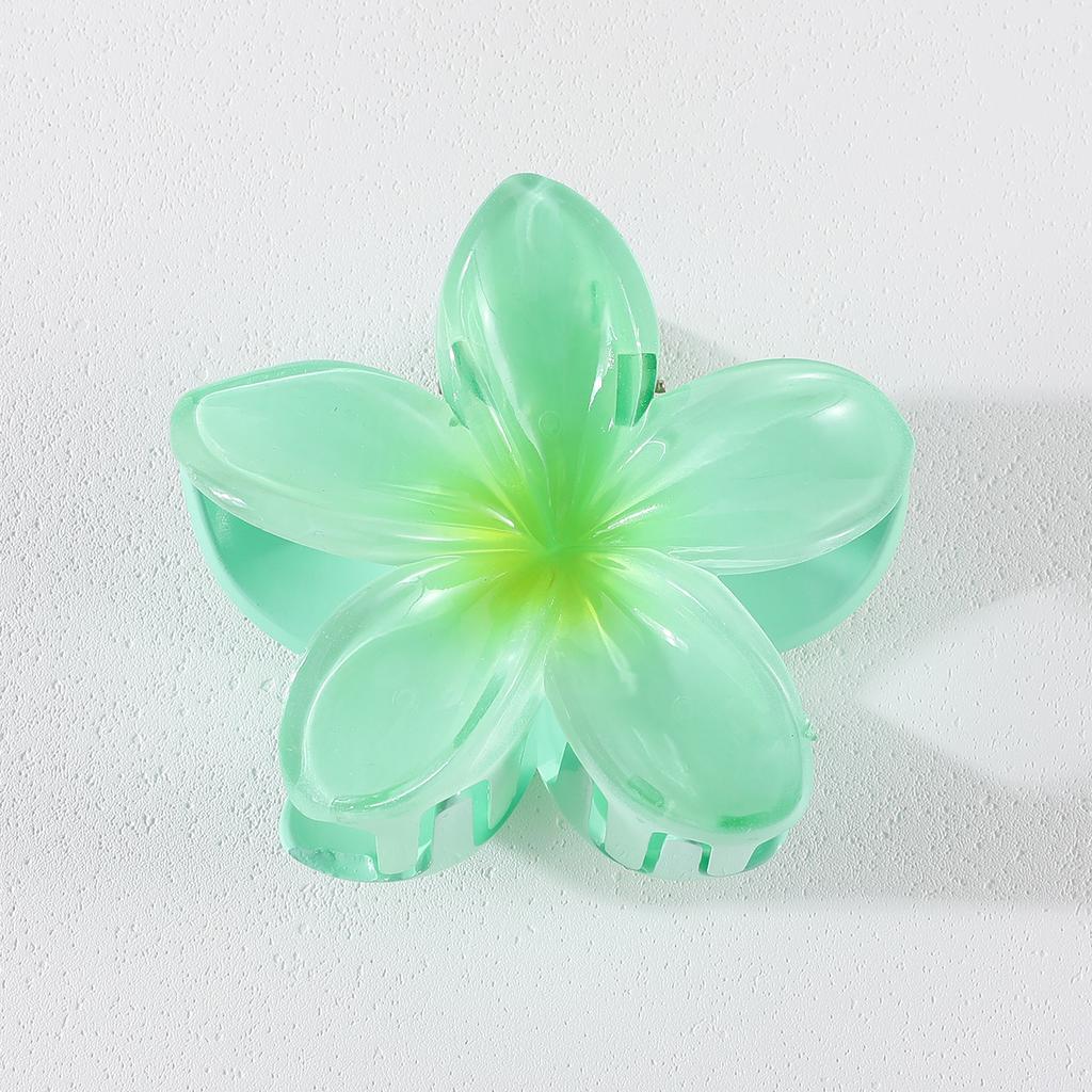 1/2Pcs Gradient Colored Flower Acrylic Hair Claws Clip Women Girls Sweet Hairpins Beach Hawaiian Style Hair Accessories