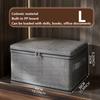 Premium Linen Like Fabric Storage Box Foldable Wardrobe Organizer with Sturdy Board Support Large Zipper Bin for Clothes Sweater