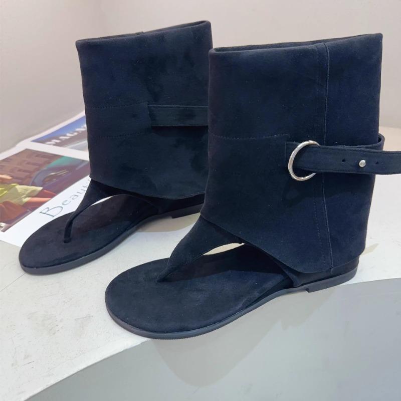 Inner heightening toe sandals women's shoes summer versatile and thin edge buckle wear cool boots high-top shoes