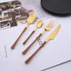 Tableware Dinnerware Set Stainless Steel Knives Forks Spoons with Wood Grain Effect Handle Kitchen Cutlery Flatware Dinner Set