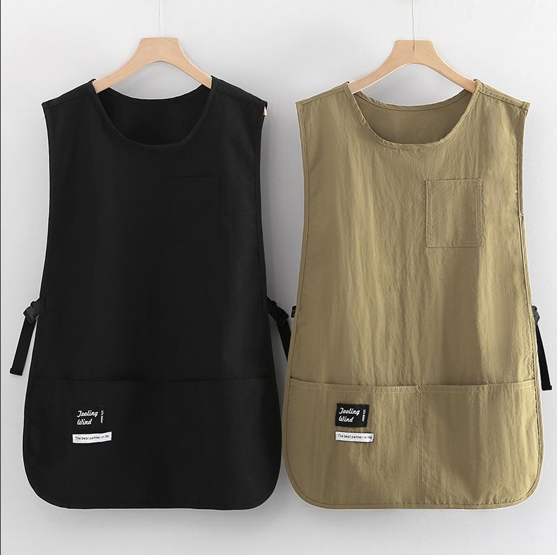 Anti-stain sleeveless apron and light green canvas scarf, kitchen apron set (2 pieces). Features waterproof design, suitable for both men and women