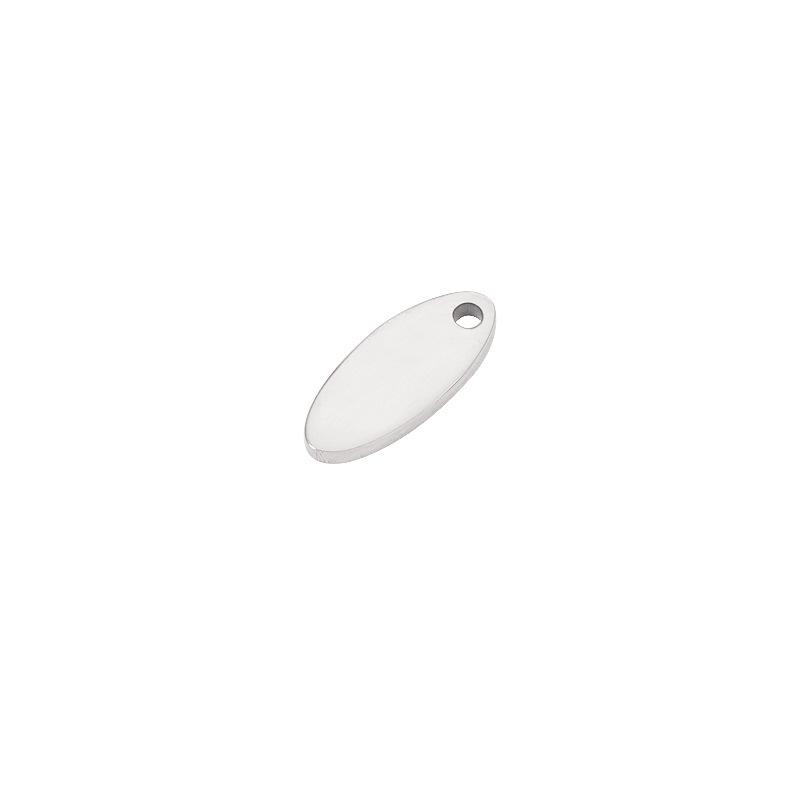 5x12mm Oval Stainless Steel Mirror Engraving Pendant