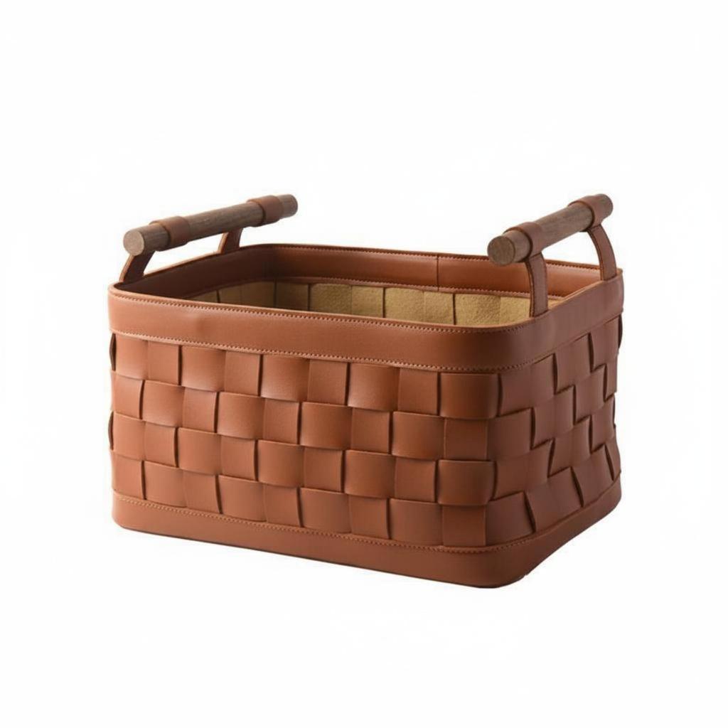 Bra Storage Basket Decorative Organizer Leather for Dressing Room