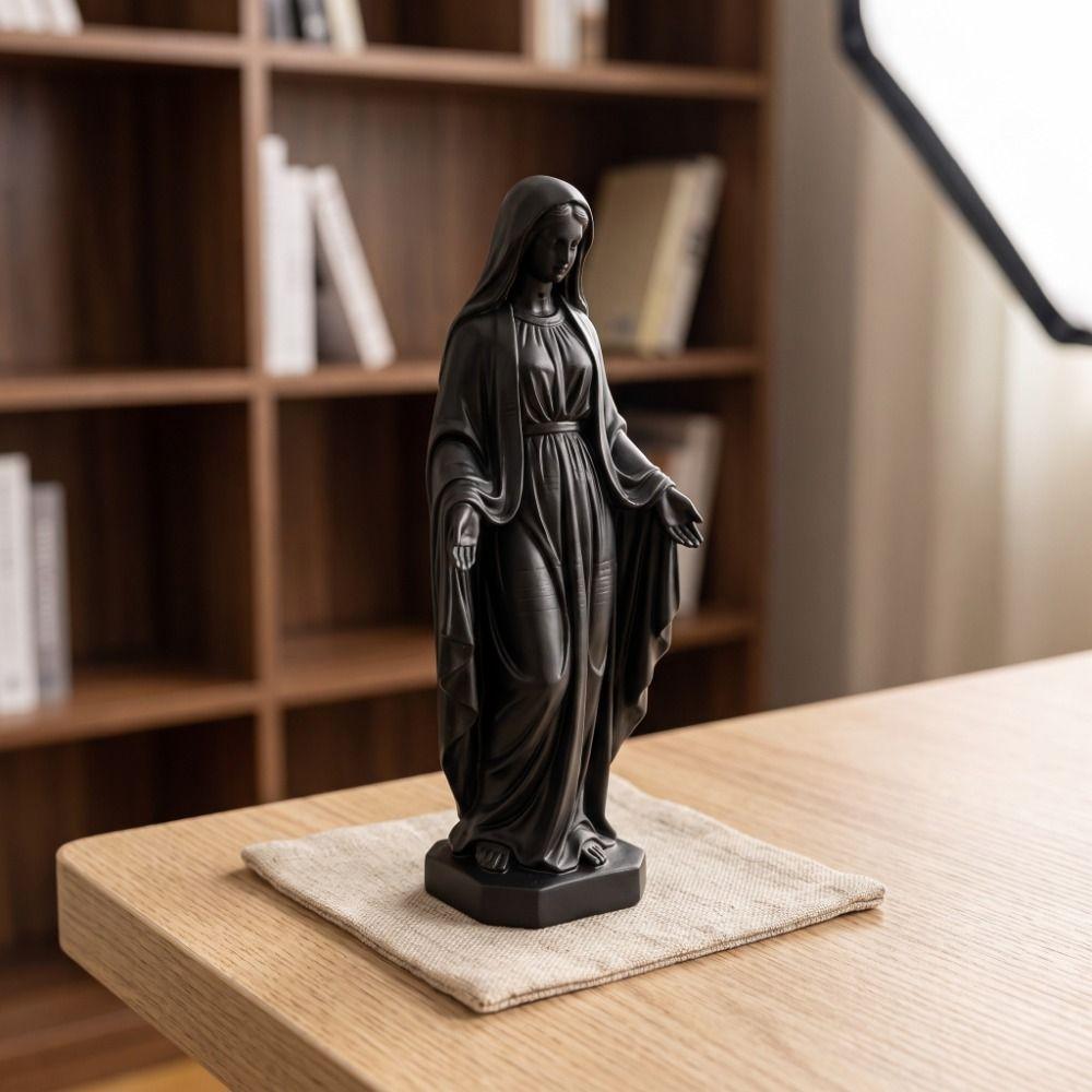 Plastic Mini Virgin Mary Figurine Minimalist Catholic Prayer Figurine Bedroom