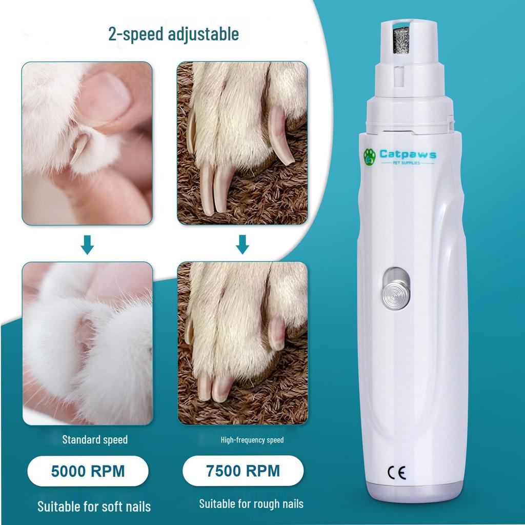 Pet Electric Nail Grinder with Bloodline Light for Cats & Dogs - Nail Care Tool & Clippers