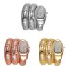 Zhejiang Crafted Snake Shaped Quartz Watch With Elliptical Dial For Trendy Women