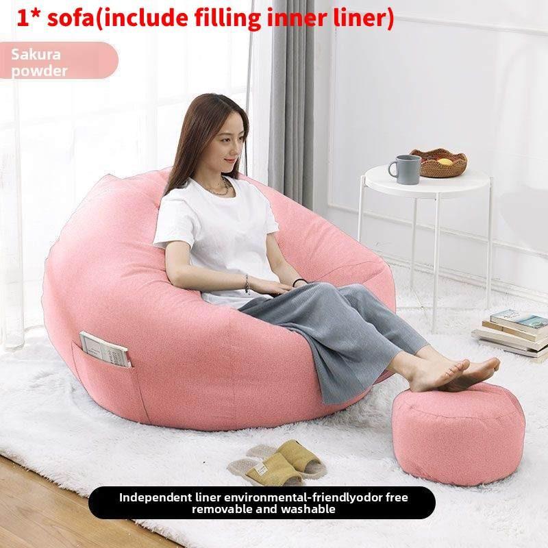 Large Seat Bean Bag Comfortable Lazy Sofa Chair Linen Lounger Couch Tatami Gift