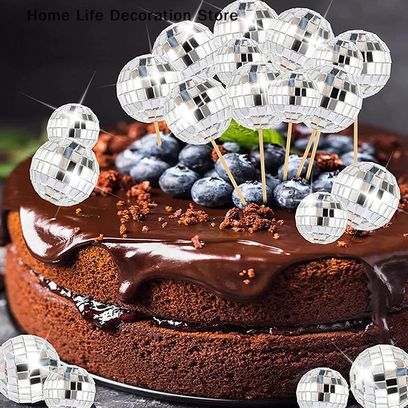 10pc Hanging Disco Ball String, Reflective Mini Mirror Disco Ball Decorations for Disco Party Wedding Festival Birthday Party