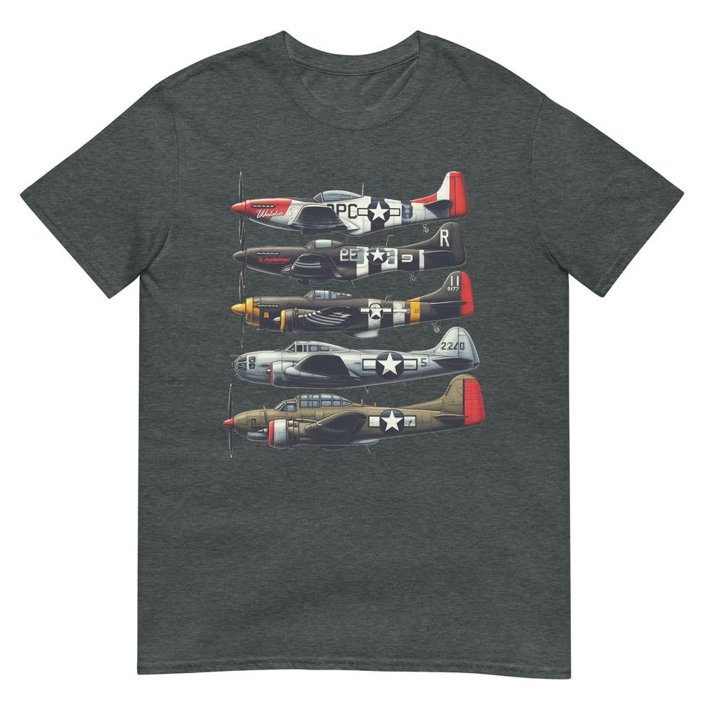 Ww2 P51 Mustang Military Aircraft Airplane Memorabilia Tshirt