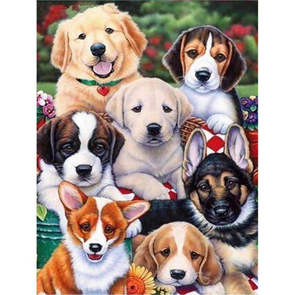 3D Diamond Embroidery Painting Animal Dog Art Rhinestone Full Square Diamond Mosaic Garden Handicraft Handmade Gift