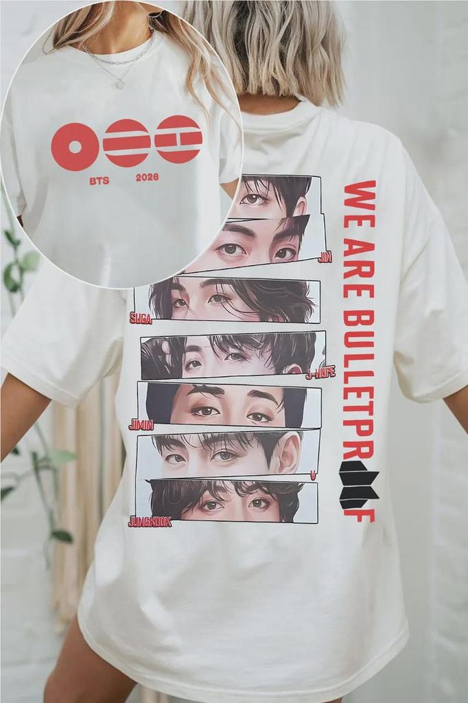 BTS We Are Bulletproof Tour 2026 Shirt Hohe Qualität Mode RM Jin Suga Jhope Jimin Jungkook