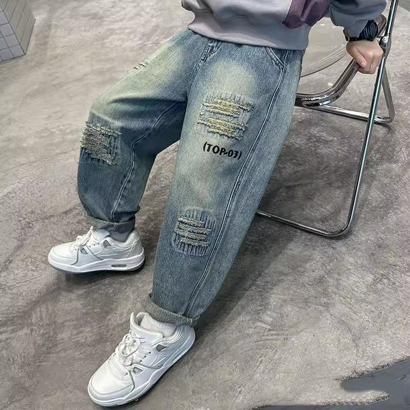 Herbst Jungen Jeans Kinder Lockere Denimhosen Teenager Mode Frühling Baggy Hosen Kinder Schicke Kleidung