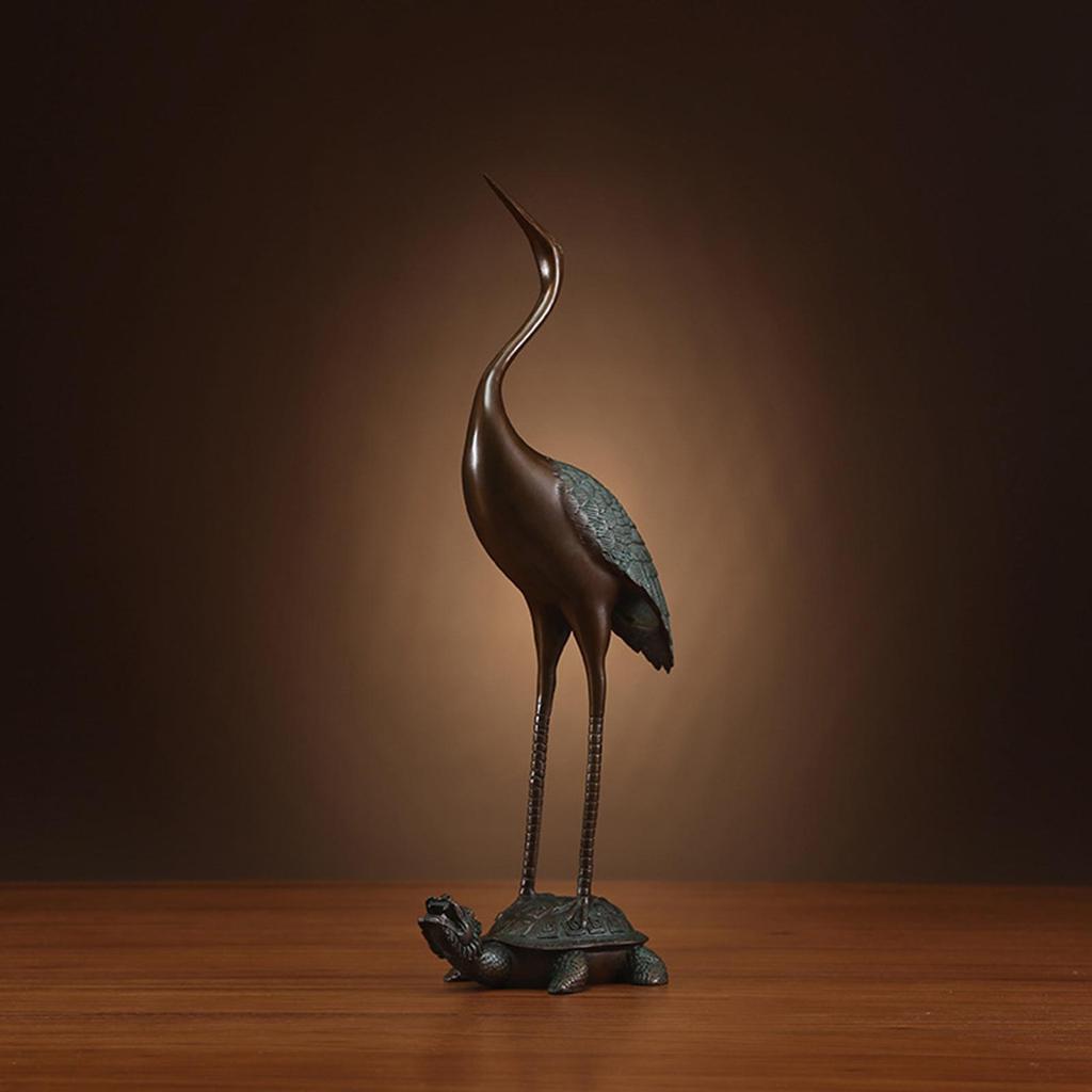 Turtle Crane Ornament Home Decoration Statue Figurine Tabletop Sculpture