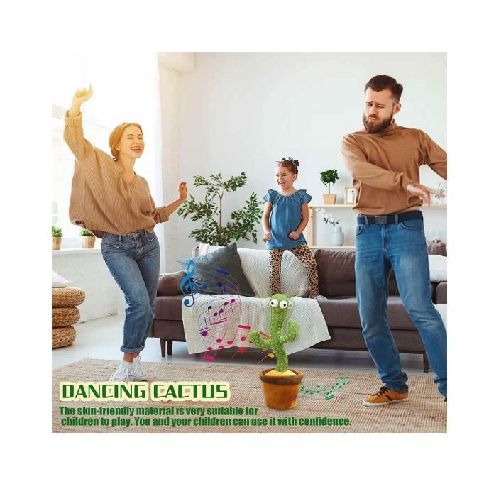 Dansande Kaktus Plyschleksak - 120 Låtar - Pedagogisk - Grön