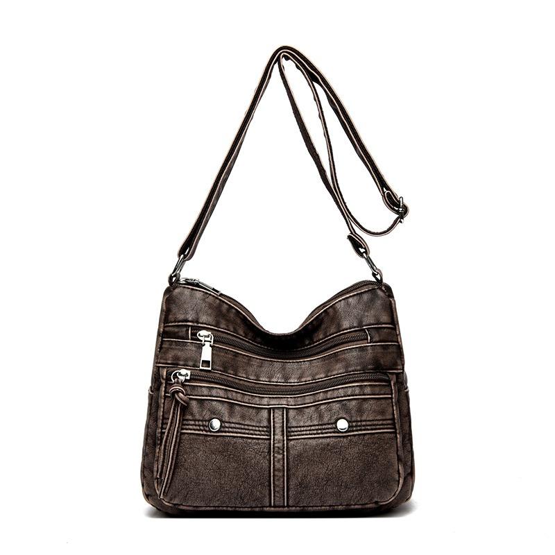 Fashion trend shoulder bag popular new multi-layer messenger bag splicing large-capacity commuter women's bag