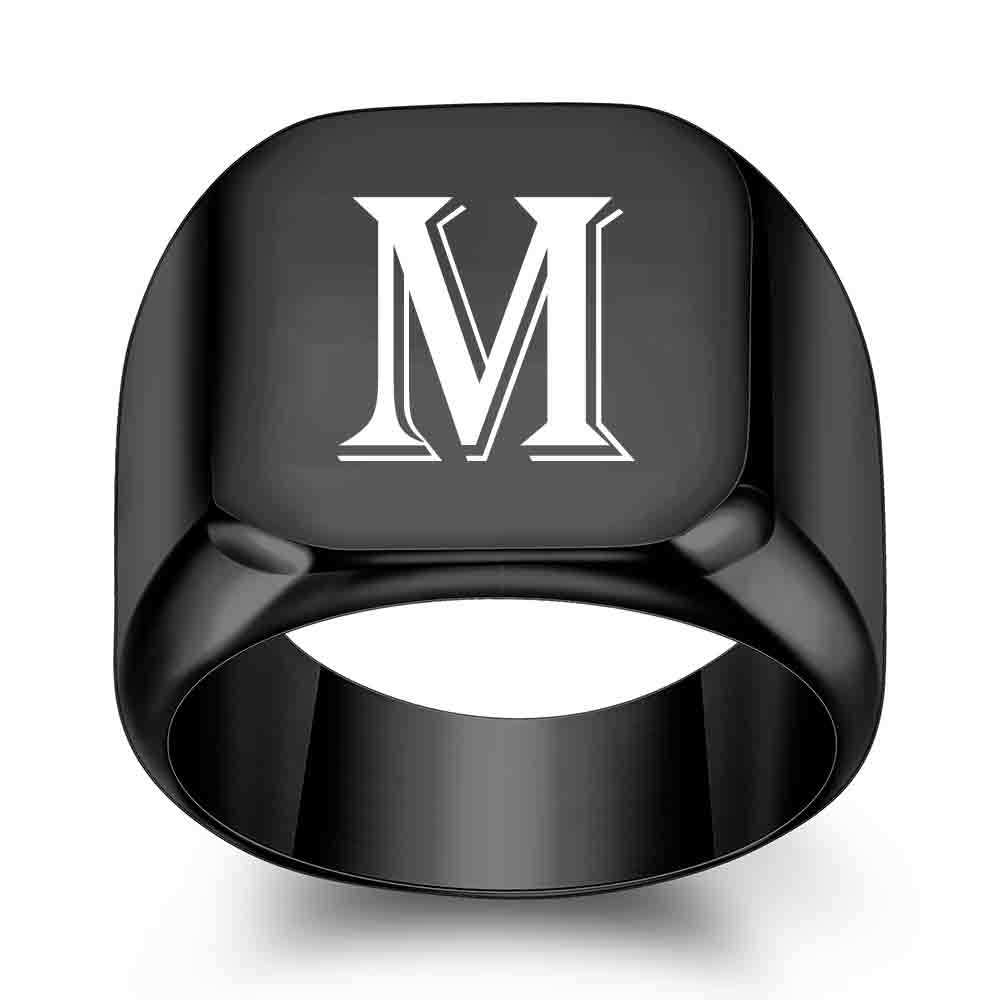 1Pcs Personalised Initial Engrave A to Z Alphabet ring Stainless Steel Rings