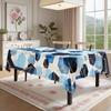 Geometric Blue Rectangle Table Cloth for Table Decor Kitchen Dining Patio Waterproof Reusable Tablecloth for Table Holiday Party