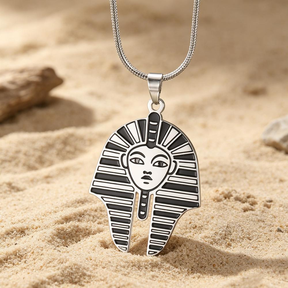 Pharaoh Necklace King of Egypt Pendant Ancient Mythological Pharaoh s Power Symbol Amulet Stainless Steel Egyptian Jewelry