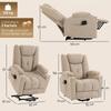 Electric Lift Chair with Vibration Massage and Heat Function, Recliner Chair In Velvet Look with Pocket Spring Padding, Cream White