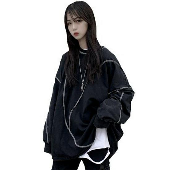 2024 Korean Autumn Women's Loose Round Neck Sweater - Trendy, Lightweight, Long Sleeve Student Outerwear