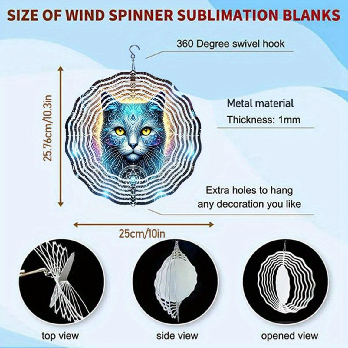 

3D Metal Wind Spinner Mysterious Magic Cat Design Outdoor Garden Balcony Decor Dynamic Wind Chime for Autumn Halloween Holiday Gift