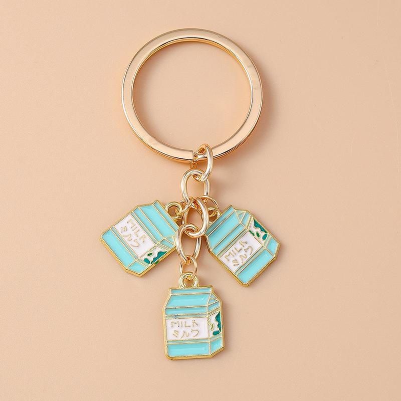 Cute Enamel Simulation Food Fruit Keychan Lemon Strawberry Key Ring for Women Girls Handbag Pendant DIY Jewelry Gift