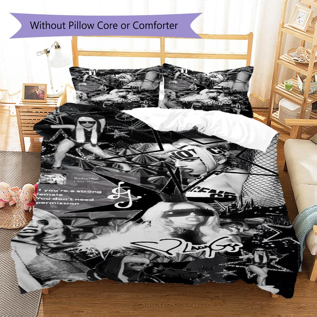 Gaga Pattern Bedding Set Quilt Cover Pillowcase Home Decor Gift (1 * duvet cover + 2 * pillowcase, without core)