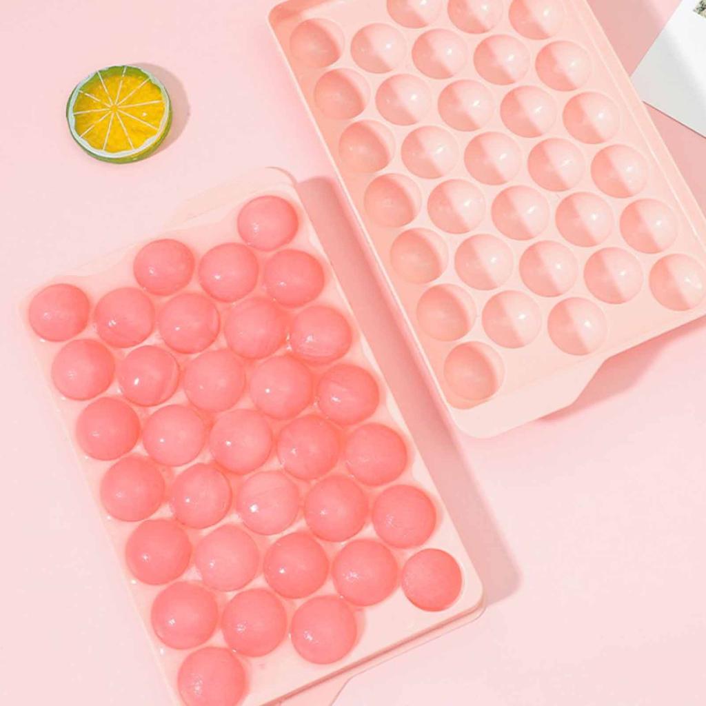 33 Grid Ice Tray with Lid Compact Freezing Balls Mold PP Plastic Sphere Ice Cube Maker for Home Use