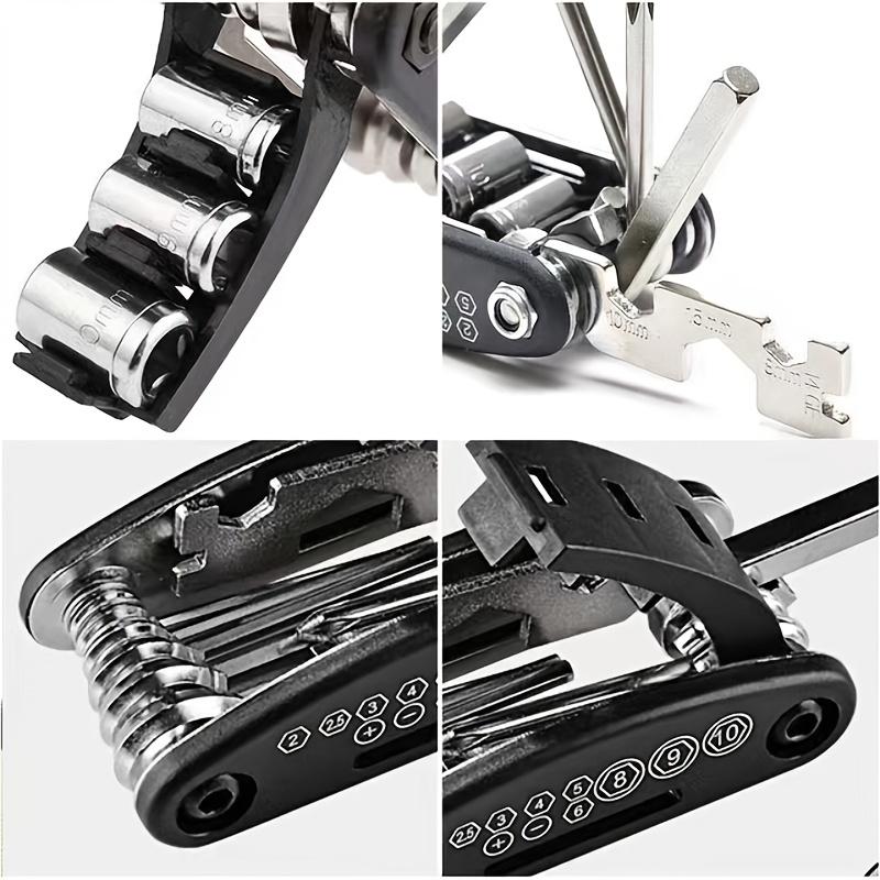 Bicycle Repair Tool Maintenance Combination Tire Mending 16 In One Tool Multi-functional Folding Repair Tool Wrench Set