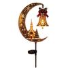 Waterproof Solar Christmas Crescent Garden Light Solar Powered Santa Claus Christmas Moon Solar Stake Light LED Glowing Snowman