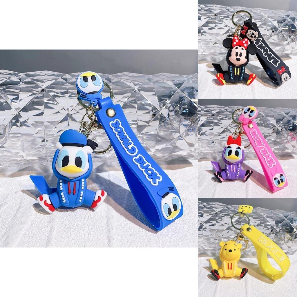 Cute Mickey And Minnie Hoodie Keychain Adorable Plastic Key Ring For Friends