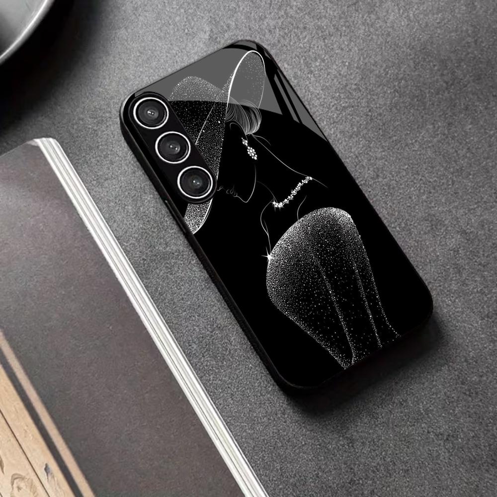 

Art Sexy Body Woman Metallic paint glass phone case for Samsung Galaxy S26 S25 S24 S23 S22 S21 Ultra Plus FE 5G 2D UV printing GalaxyS25